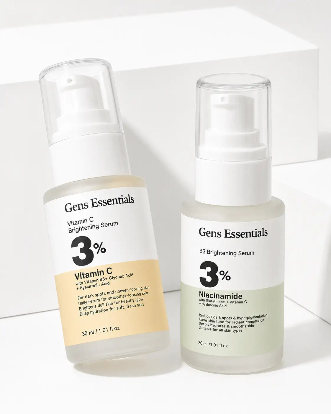Bright Skin Duo — Vitamin C + B3 Brightening Serum Bundle for Dark Spots Gens Essentials  0f2x2x-xp.myshopify.com