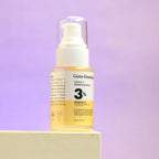 Skincare serum bottle with text on a purple background  Vitamin C Brightening Serum Gens Essentials  Gens Essentials